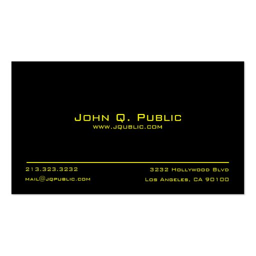 Simple Plain Black Business Card (front side)