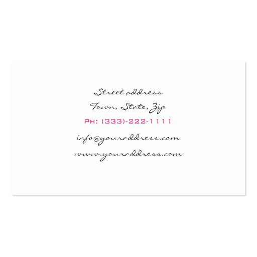 Simple Plain Black & Pink Haircut Stylist Card Business Card Templates (back side)