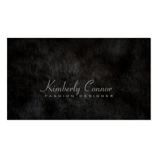 Simple Plain Black Smooth Fur Fashion Card Business Card Template (front side)