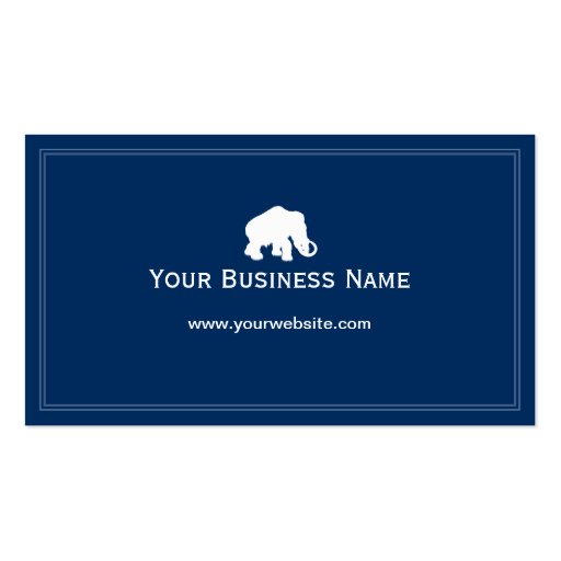 Simple Plain Blue Elephant Business card