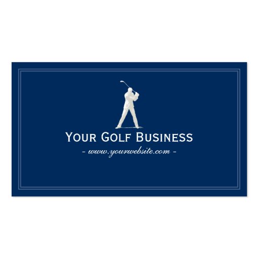 Simple Plain Blue Golf Club Business Card (front side)