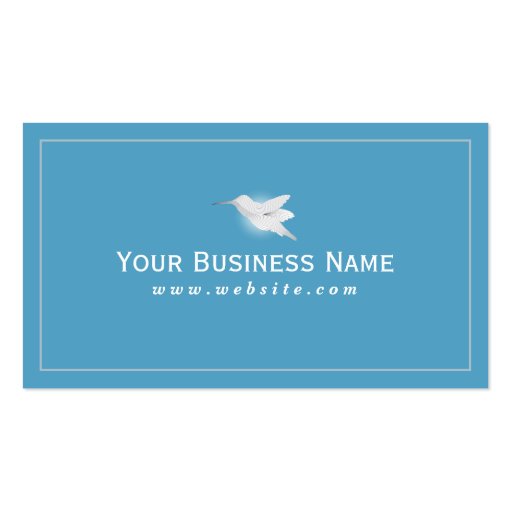 Simple Plain Blue Hummingbird Business card (front side)