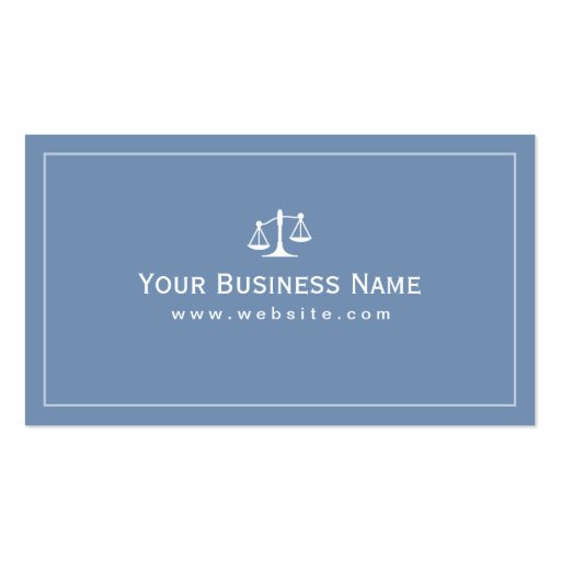 Simple Plain Blue Law Office Business card (front side)