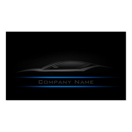 Simple Plain Blue Line Car Business Card (front side)