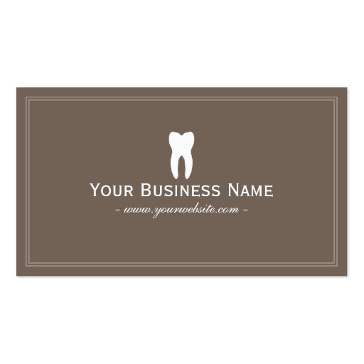 Simple Plain Brown Dental Business card (front side)