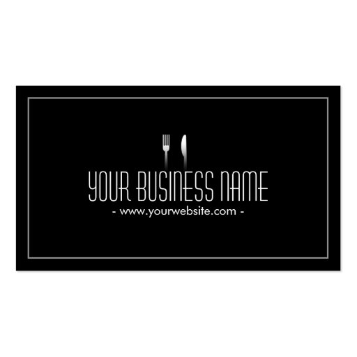 Simple Plain Dark Dining/Catering Business card (front side)