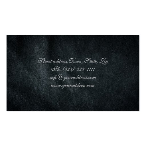 Simple Plain Dark Grey Leather Fashion Card Business Card Templates (back side)