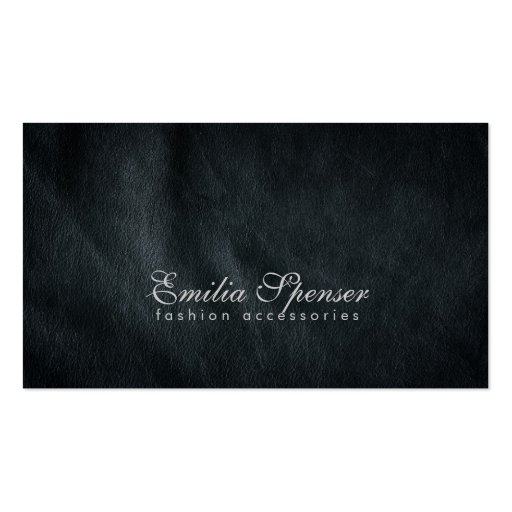Simple Plain Dark Grey Leather Fashion Card Business Card Templates (front side)