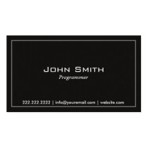 Simple Plain Dark Programmer Business Card