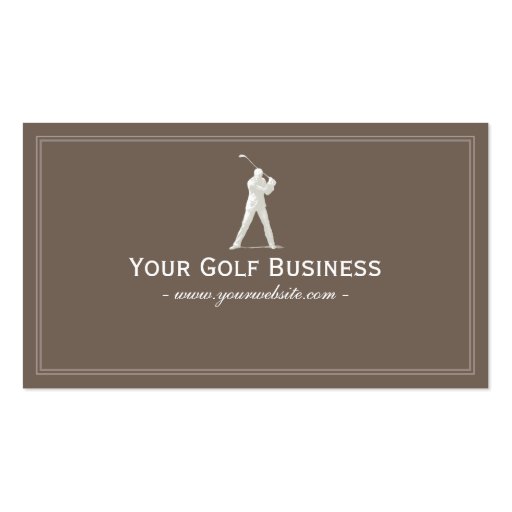Simple Plain Golfer Swing Golf Business Card