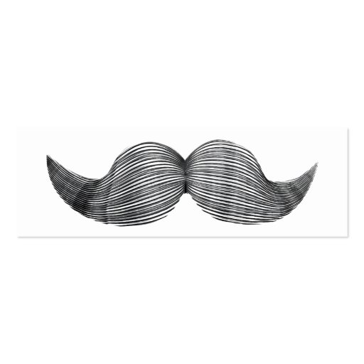 Simple Plain Hipster Mustache mini Profile Card Business Card Template (front side)