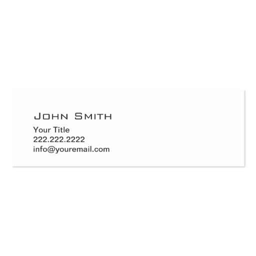 Simple Plain Hipster Mustache mini Profile Card Business Card Template (back side)