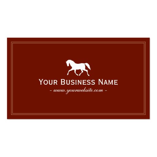Simple Plain Horse Business Card (Red) (front side)