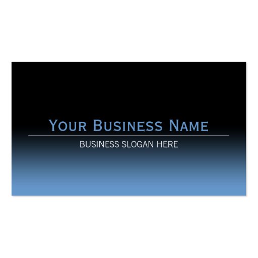 Simple Plain Modern Black & Blue Gradient Business Card Templates (front side)