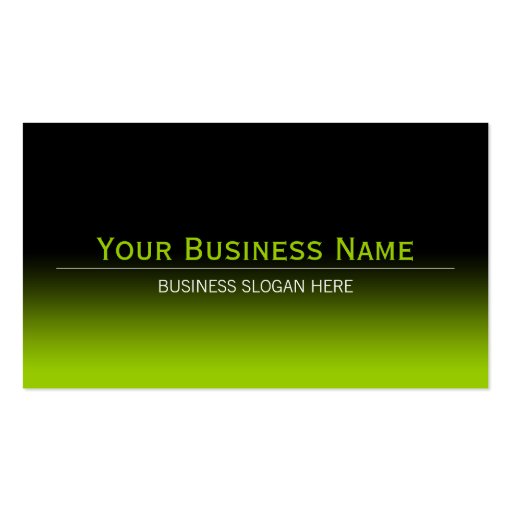 Simple Plain Modern Black & Lime Green Gradient Business Card Template (front side)