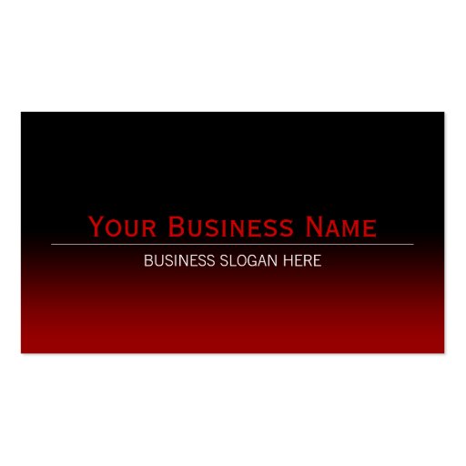 Simple Plain Modern Black & Red Gradient Business Cards (front side)