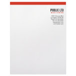 Simple plain modern elegant red letterhead #1