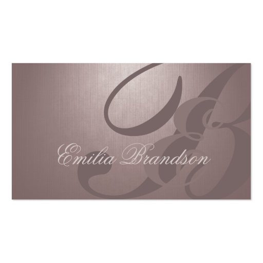 Simple Plain Pearl Custom Monogram Card Business Cards (front side)