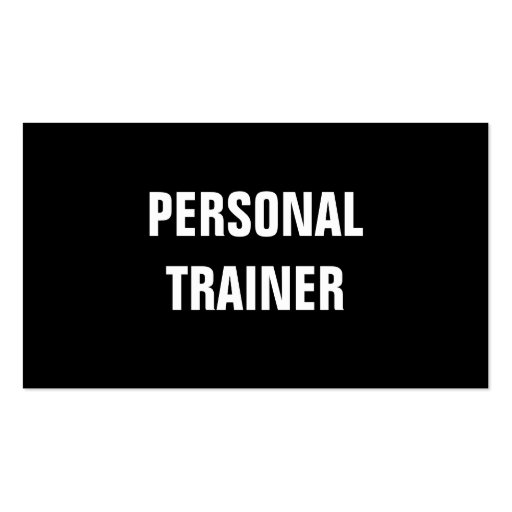 Simple & Plain Personal Trainer Business Card (front side)