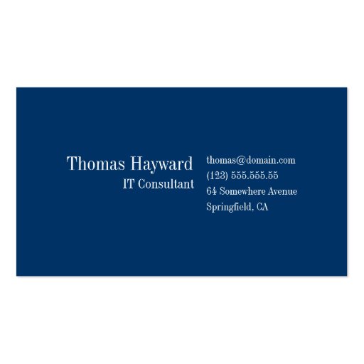 Simple & Plain Professional Business Card Template (front side)