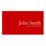 Simple Plain Red DJ Music Business Card