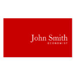 Simple Plain Red Economist Business Card Simple Plain Red Economist Business Card