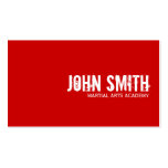Simple Plain Red Martial Arts Business Card