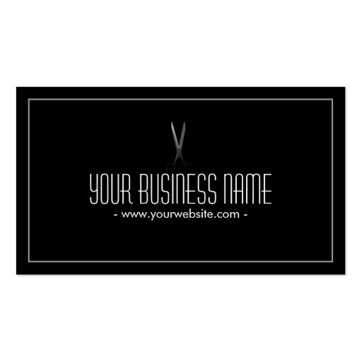 Simple Plain Scissor in the Dark Business Card (front side)