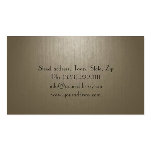 Simple Plain Sepia Pearl Custom Monogram Card Business Cards (back side)