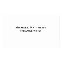 Simple Plain Unadorned Black and White Custom Business Cards