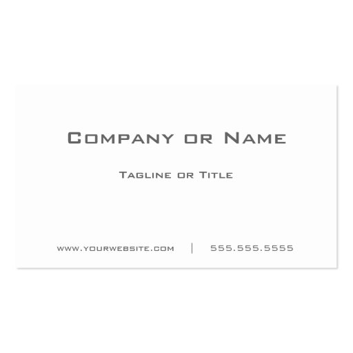 Simple Plain White Minimalist Business Card Templates (front side)