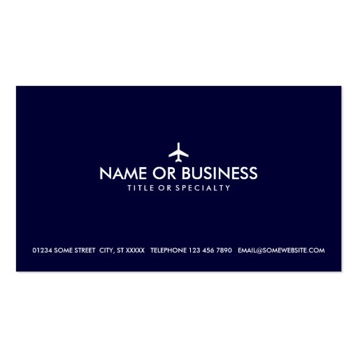 simple plane business card template (front side)