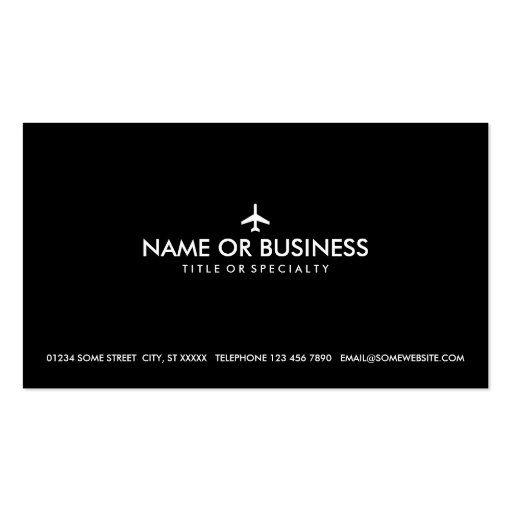 simple plane business cards (front side)