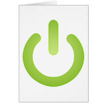 Simple Power Button Greeting Cards