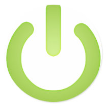 Simple Power Button Round Stickers