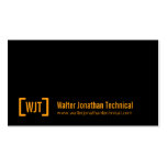 Simple professional black orange business cards business cards