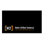 Simple professional black orange business cards business cards