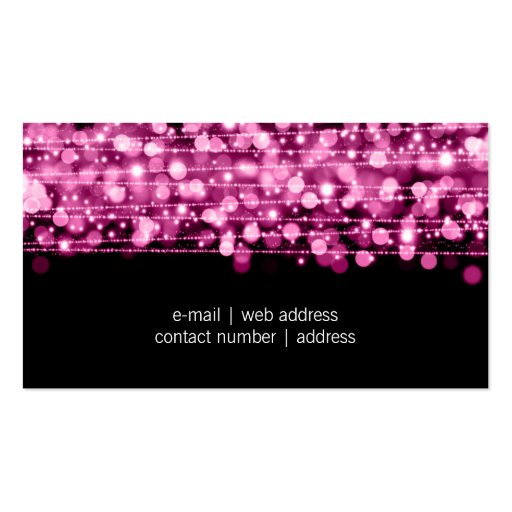 Simple Professional Pink Lights & Sparkles Business Cards (back side)