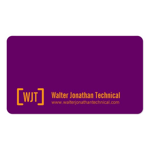 Simple professional purple orange business cards (front side)