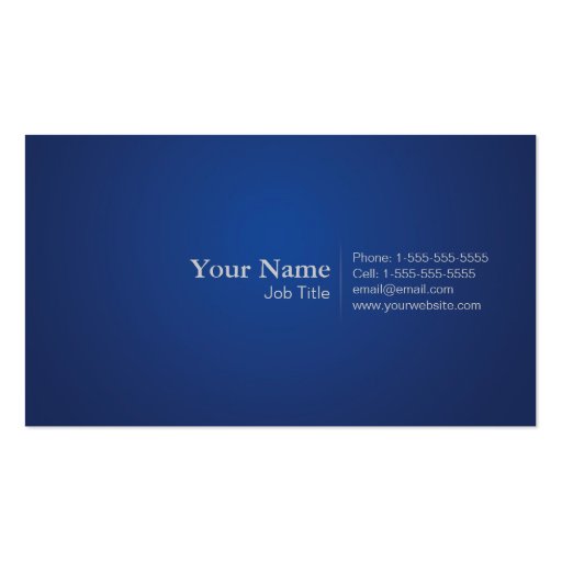 Simple Profressional Business Cards in Dark Blue (back side)