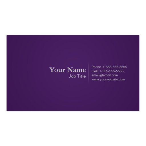 Simple Profressional Business Cards in Purple (back side)