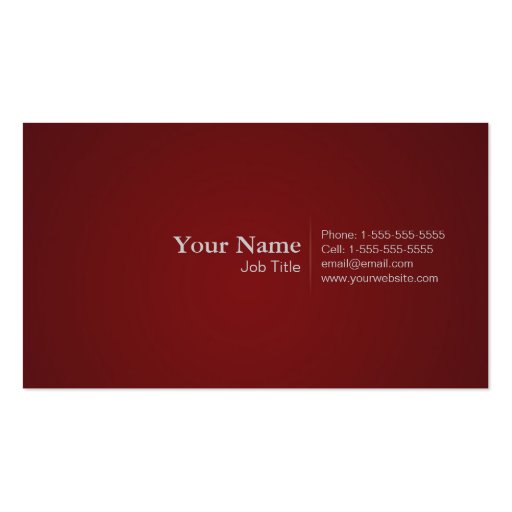 Simple Profressional Business Cards in Red (back side)