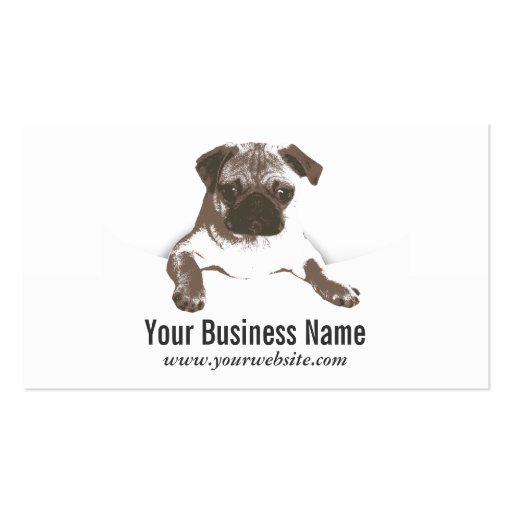 Simple Pug Pet Care/Clinic Business Card (front side)