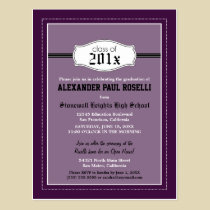 Simple Purple Graduation Postcard Announcement postcards