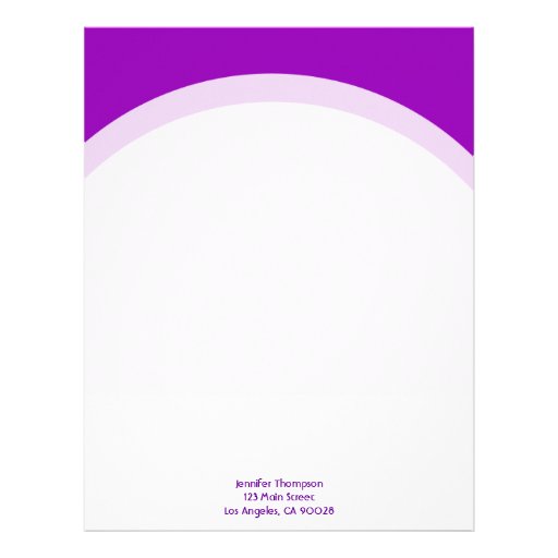 Simple Purple Letterhead Template Zazzle