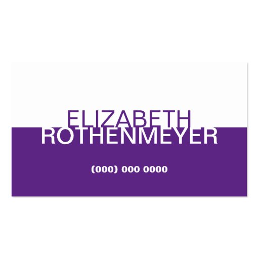 Simple Purple Panel Business Card (front side)