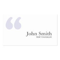 Simple Quotes Debt Counselor Business Card