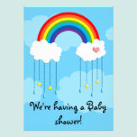Simple rainbow baby shower invitations