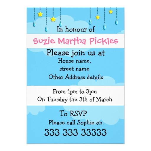 Simple rainbow baby shower personalized invites
