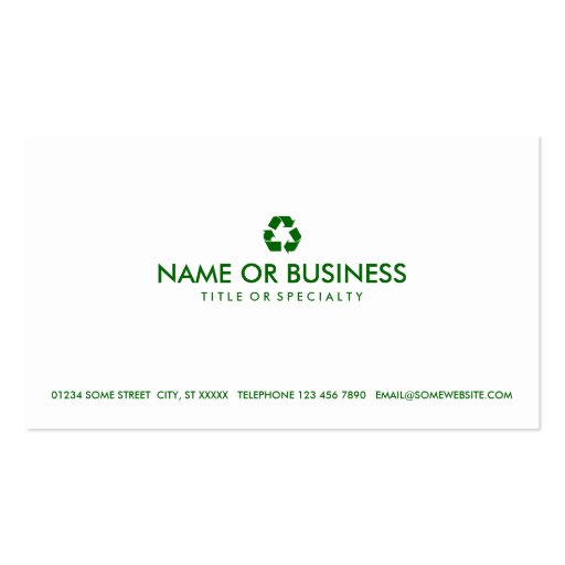 simple recycle business card (front side)